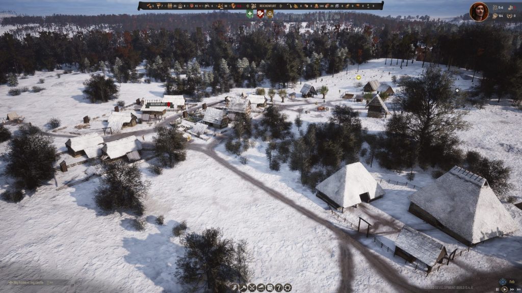 Manor Lords Siedlung im Winter